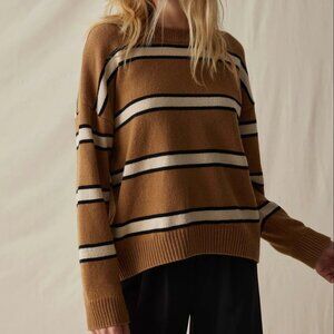 NWT Richer Poorer Felicity Sweater in Khaki Stripe
